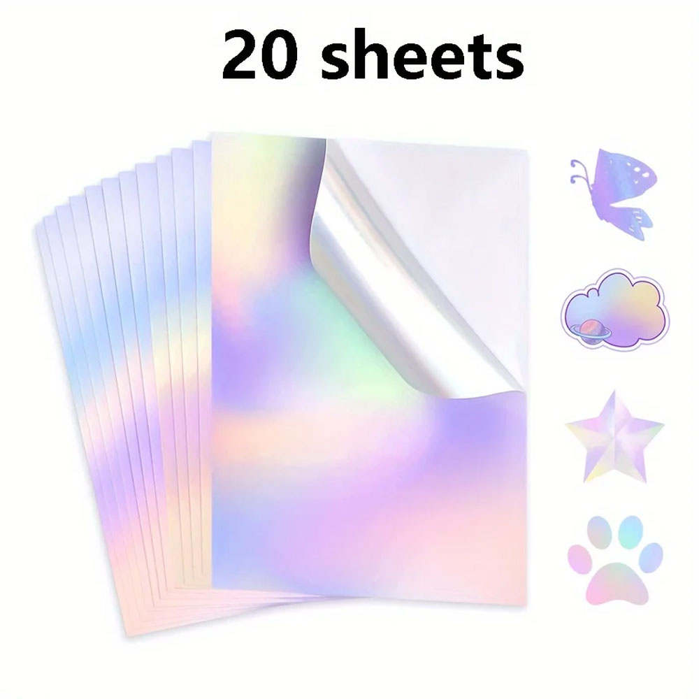 Commercial Vinyl Printing - A4 인쇄용 홀로그램 비닐 스티커 20매,