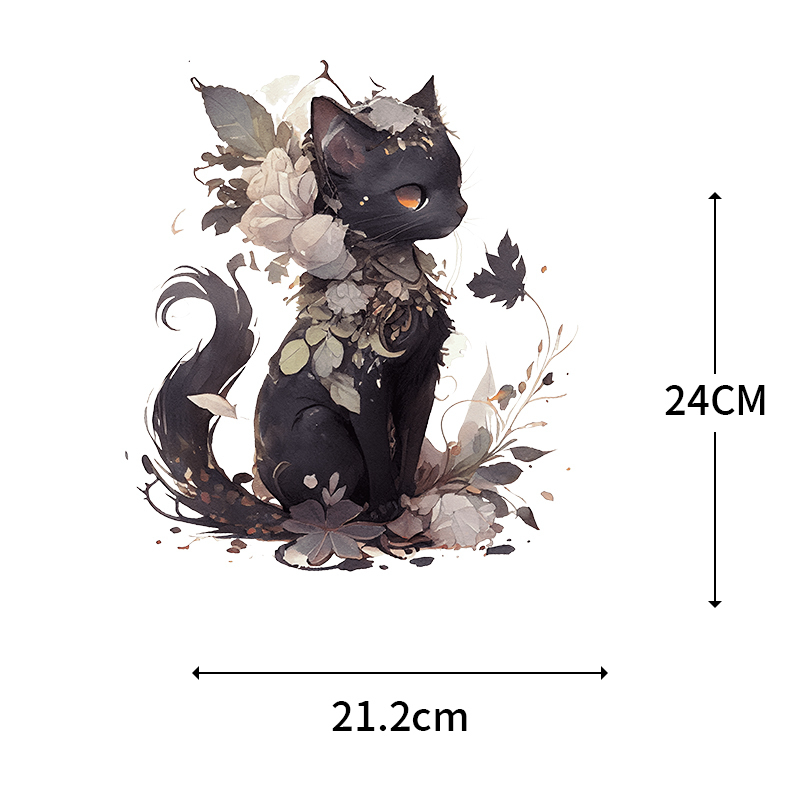 만화 검은 고양이 꽃 나뭇잎 책 커피 핫 스탬핑 비닐  - Printable Heat Transfer Vinyl 리뷰 및 가격